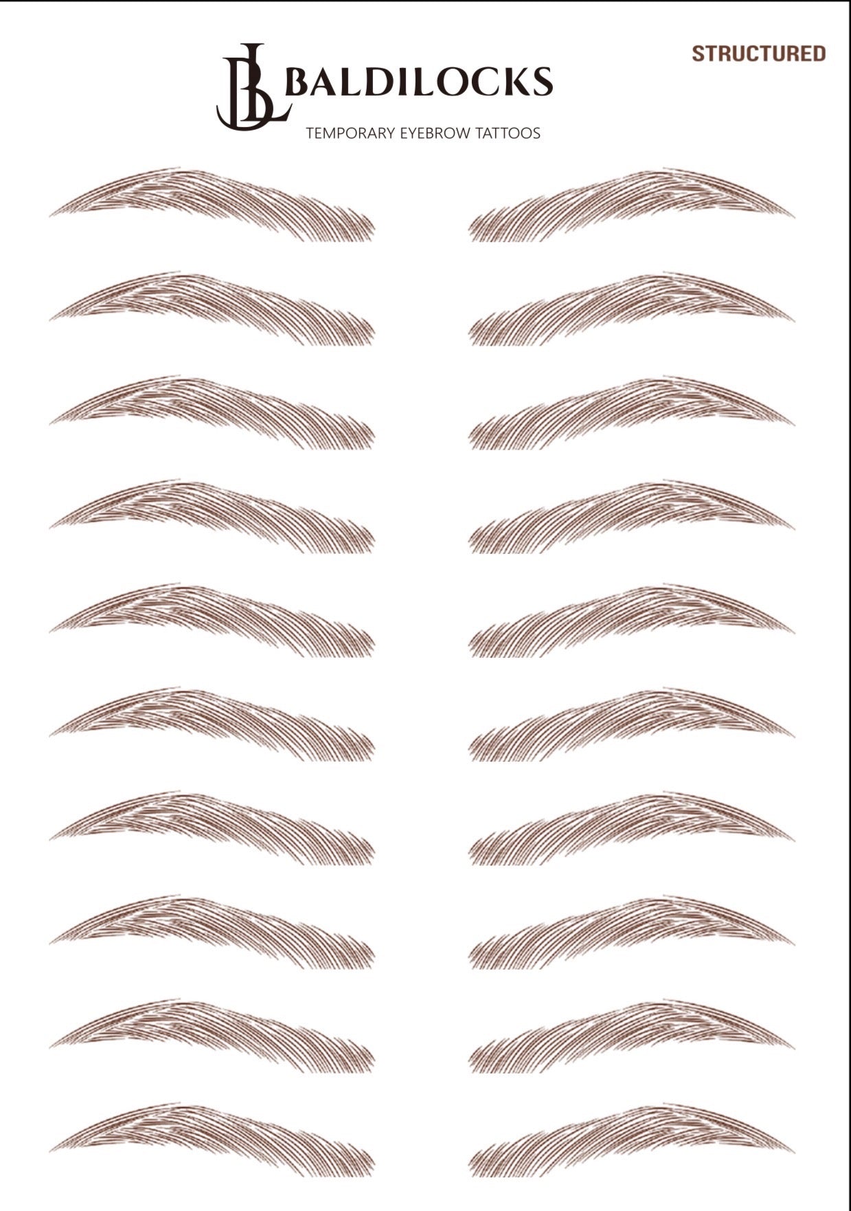 Baldilocks Brows: Structured